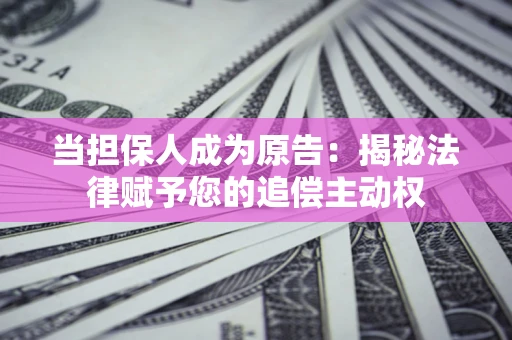 北京当担保人成为原告:揭秘法律赋予您的追偿主动权 北京当担保人成为原告:揭秘法律赋予您的追偿主动权