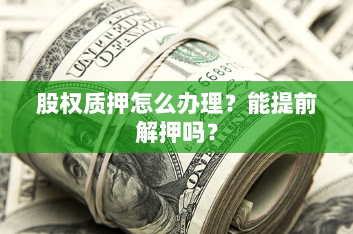 北京股权质押怎么办理？能提前解押吗？